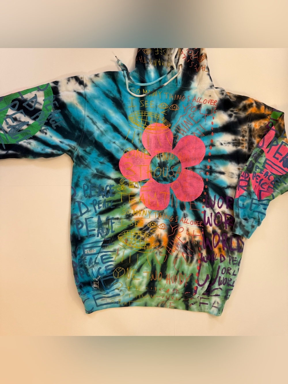 Golf Wang Flower Boy Tie Dye Hoodie Tyler The Creator Multi Color Graphic - Picture 7 of 12